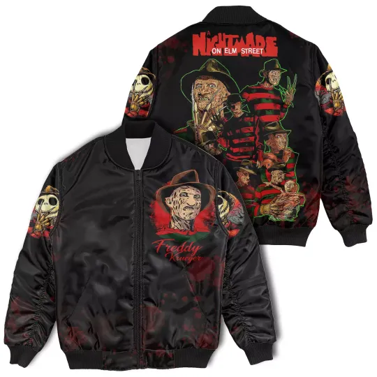Discover Nightmare On Elm Street Freddy Krueger Horror Killer Bomber Jacket
