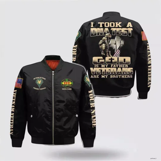 Discover Custom Name Vietnam Veteran Military Are My Brothers Bomber Jacket