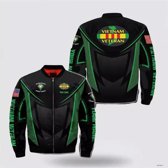 Discover Veteran Custom Name Vietnam Veteran Bomber Jacket