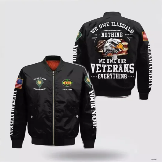 Discover Custom Name Vietnam Veteran Military We Owe Our Everything Bomber Jacket