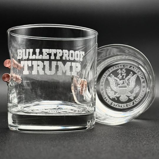 Discover Bulletproof Trump Laser Engraved No. 45 47 Rocks Glass
