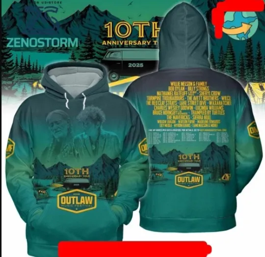 Discover Outlaw Music Festival Tour 2025 3D Hoodie