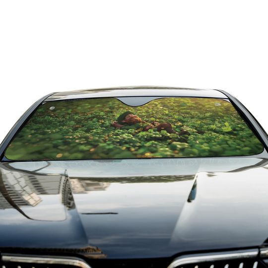 Discover Saint Patrick's Day Leprechaun Clover Field Front Windshield Shade Protector