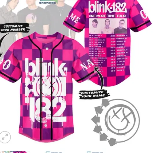Discover B182 One More Time Tour 2024 Personalized baseball jersey