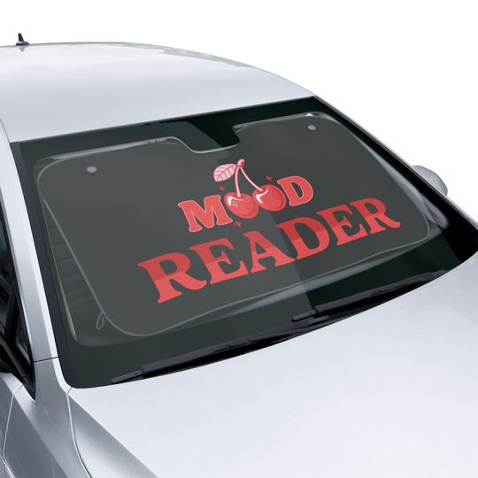 Discover Car Sun Shade - Mood Reader Cute Cherry Design | Bookish Car Accessories