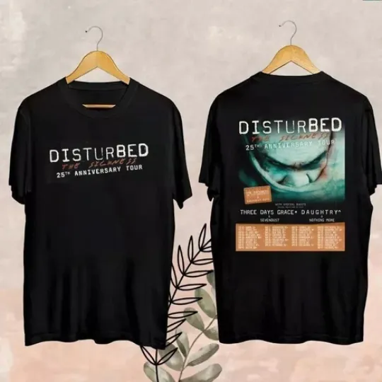 Discover Disturbed The Sickness 25th Anniversary Tour Date 2025 T-Shirt