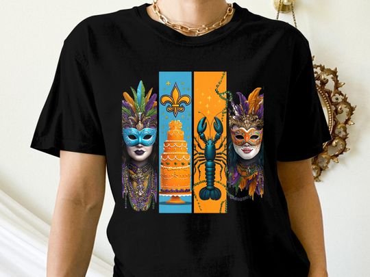 Discover Mardi Gras T-Shirt Colorful Celebration Unisex Tee Festival