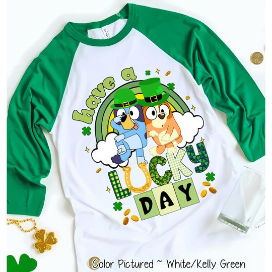 Discover St. Patricks Day Bluee T Shirt, St. Patricks Shirt Family Dog Raglan T Shirt
