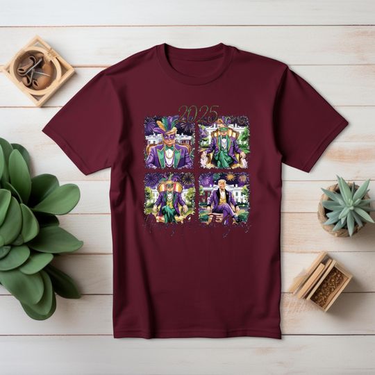Discover Mardi Gras Trump 2025 Shirt,2025 Happy Mardi Gras Trump Tee