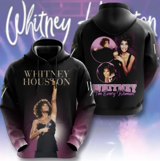 Discover Cute Whitney Houston 3D hoodie