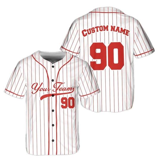 Discover Personalized Name Team,Custom Stripe Line Color Baseball Jersey