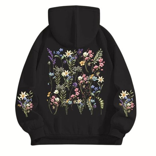 Discover Boho Floral Hoodie , Cottagecore Flower Hoodie