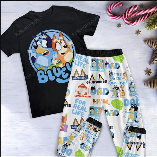 Discover BlueyDad Pajamas Set, BlueyDad T-shirt Pajamas Sets