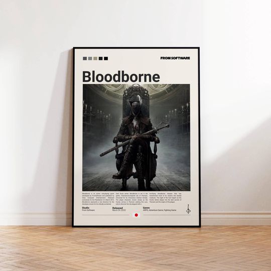 Discover Bloodborne Poster, Video Game Poster, Gift For Bloodborne Fan, Gaming Wall Art