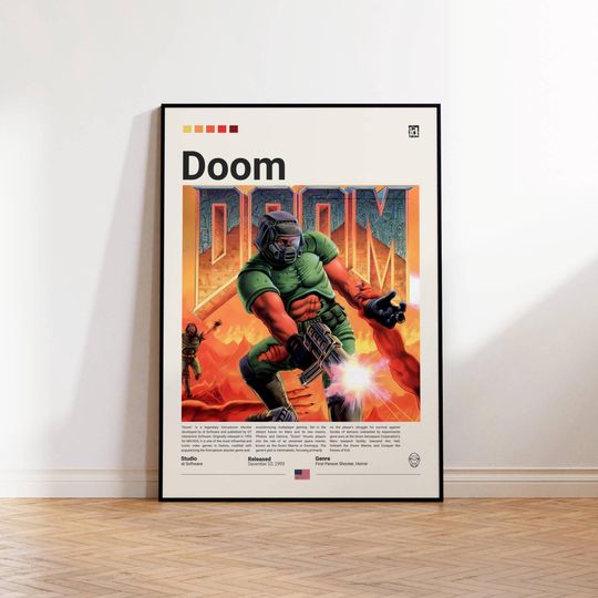 Discover Dooom Poster, Video Game Poster, Gift For Dooom Fan, Gamer Gift, Video Game Room Decor