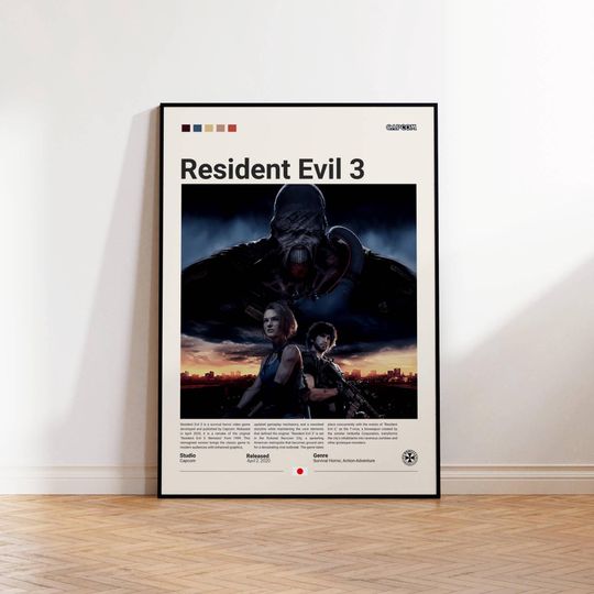 Discover Resident Evil 3 Poster, Video Game Poster, Gift For Resident Evil Fan, Video Game Room Decor