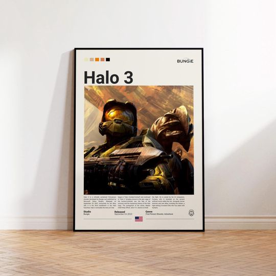 Discover Halo 3 Poster, Video Game Poster, Gift For Halo Fan, Gamer Gift, Video Game Room Decor