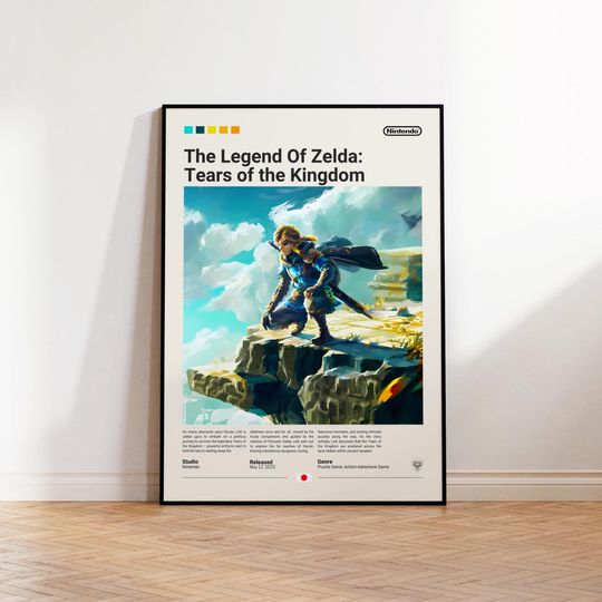 Discover The Legend of Zelda Poster, Video Game Poster, Zelda Fan Gift, Tears of the Kingdom Print