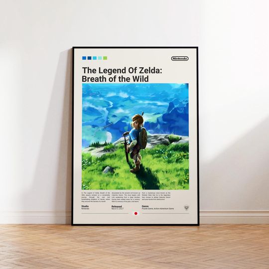 Discover The Legend of Zelda Poster, Video Game Poster, Zelda Fan Gift, Breath Of The Wild Print