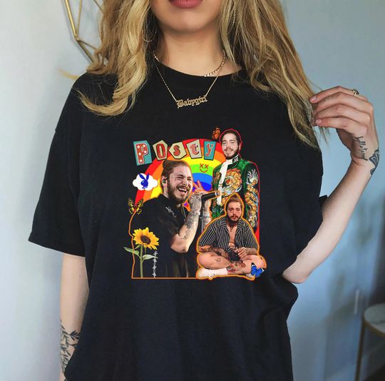 Discover Vintage Posty Graphic T-Shirt, Malone Music The Album T-Shirt, Tour 2025 T-Shirt