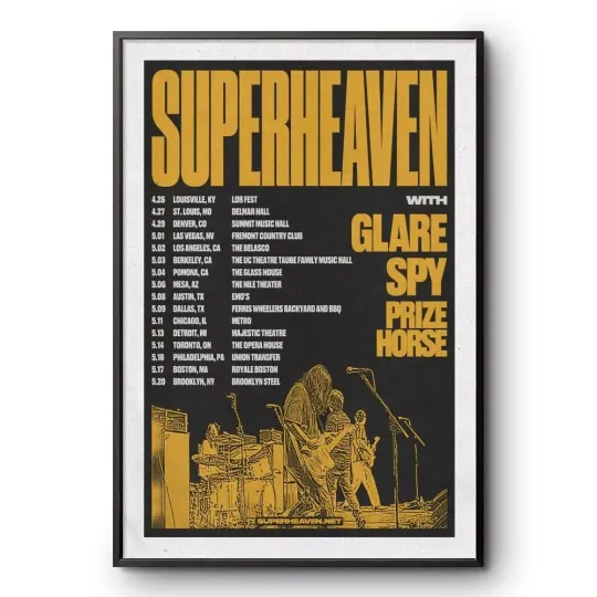 Discover Superheaven US Spring Tour 2025 Poster