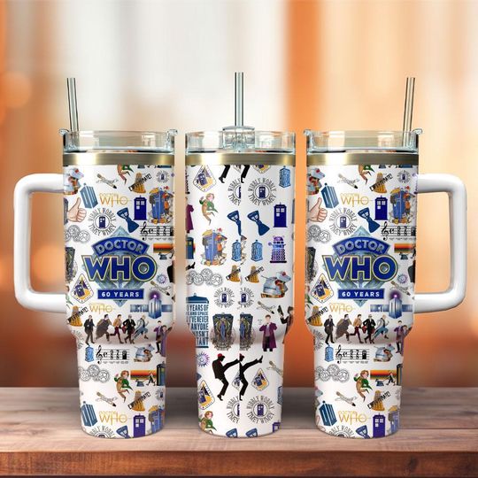 Discover Doctor Who Tumbler 40Oz, Tardis Tumbler Cup, Dr Who Series Coffee Tumbler, Tv Show Insulated Tumbler