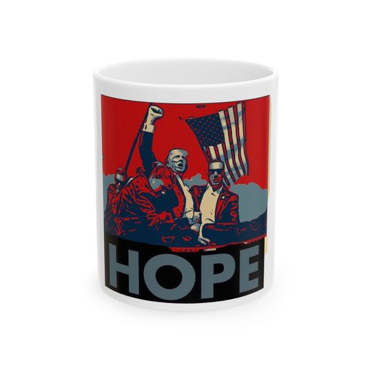 Discover Donald Trump Mug, Trump "Fight" Coffee Mug, 2024 Election MAGA Gift, Color Block Trump Lover Mug