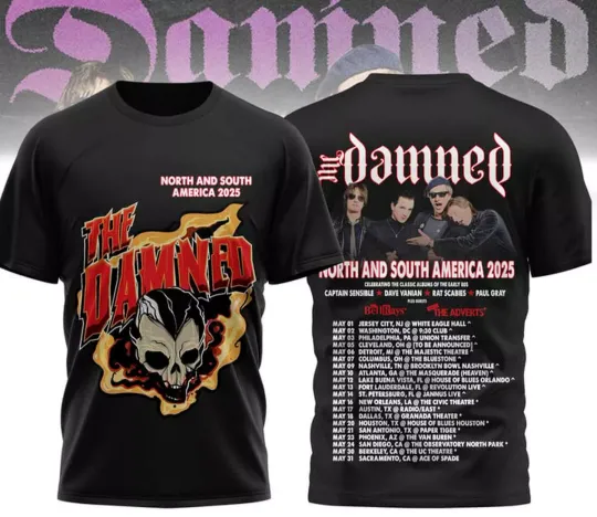 Discover The Damned North And South America 2025 T-Shirt 3D