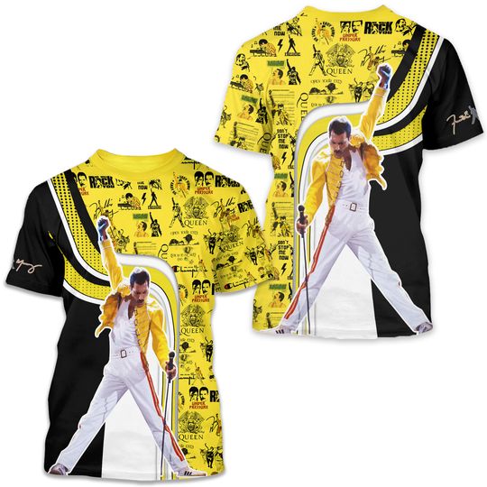 Discover Freddie Mercury 3D Shirt, The Legend Merch Gift For Fans
