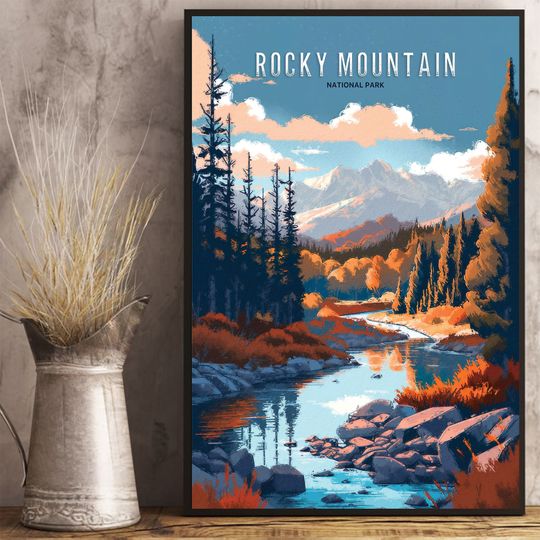 Discover Rocky Mountain National Park Poster, Rocky Mountain Poster, Travel Posters