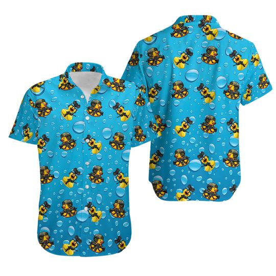 Discover Tactical Duck Special Squad Rubber Duck Hawaiian Shirt