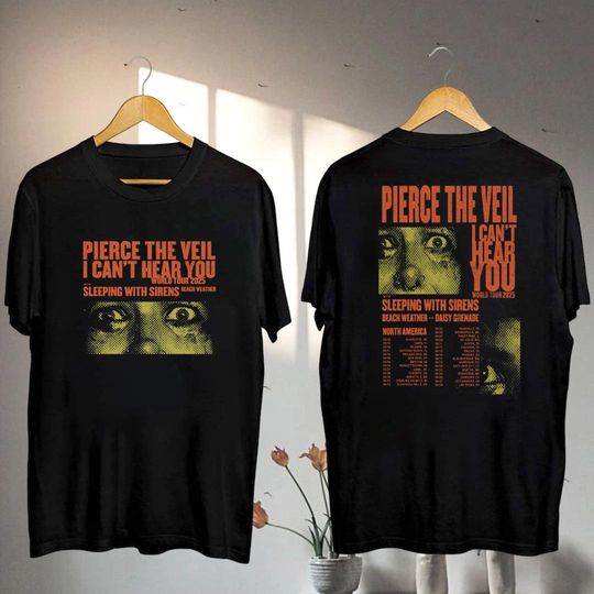 Discover Pierce The Veil Graphic Shirt, Pierce The Veil I Can't Hear You Tour 2025 Shirt