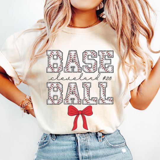 Discover Personalized Baseball Mama Shirt with Coquette Bows, Custom Team Mom T-Shirt