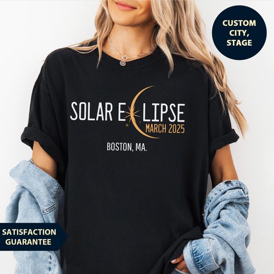 Discover Custom Solar Eclipse March 29 2025 Shirt, Vintage Astronomy Lover Tee