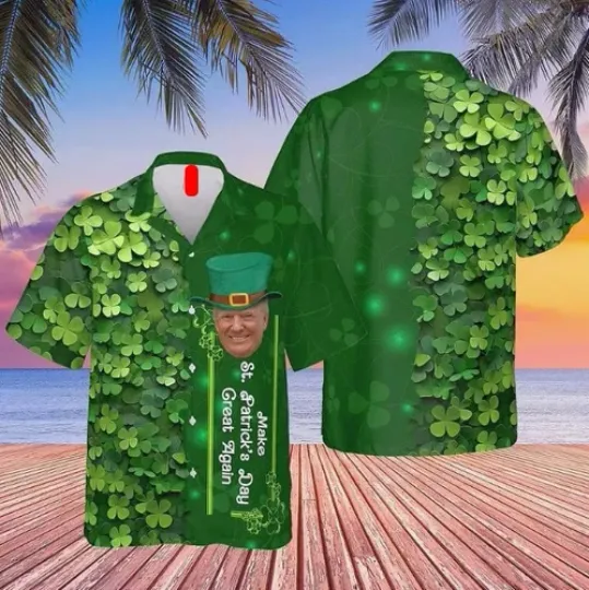 Discover Happy St Patrick Day Hawaii Shirt, Trump Make St Patrick Day Great Again Aloha