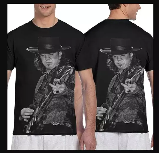 Discover Stevie Ray Vaughan Black and White Graphic AOP 3D T-shirt