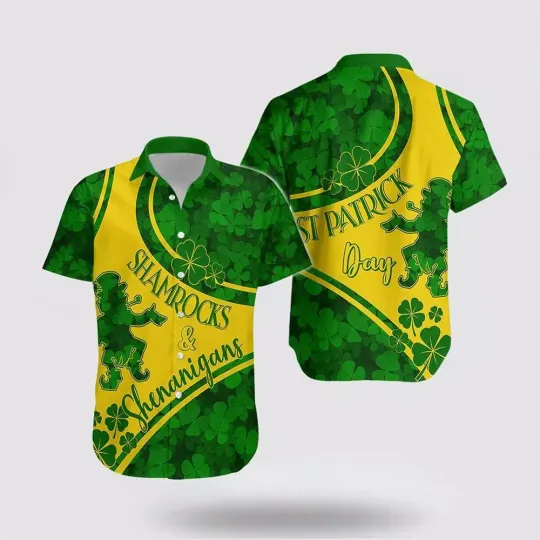Discover St Patrick's Day Hawaiian Shirt Saint Patrick Day Hawaiian Shirt Shamrocks