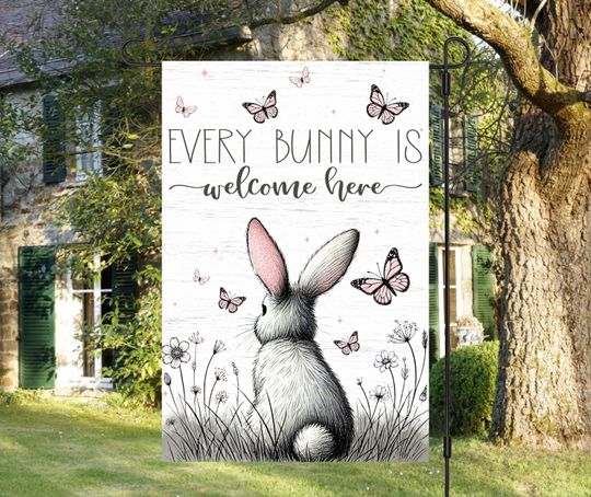 Discover Every Bunny Welcome Garden Flag, Easter Garden Flag