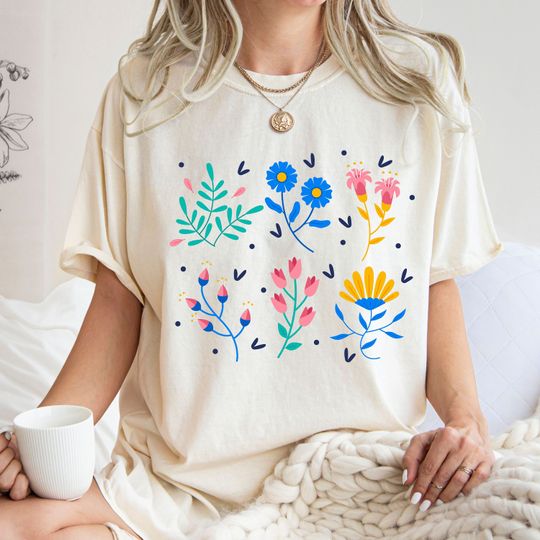 Discover Corsage Shirt, Flower T Shirt, Vintage Floral Shirt, Wildflower Shirt
