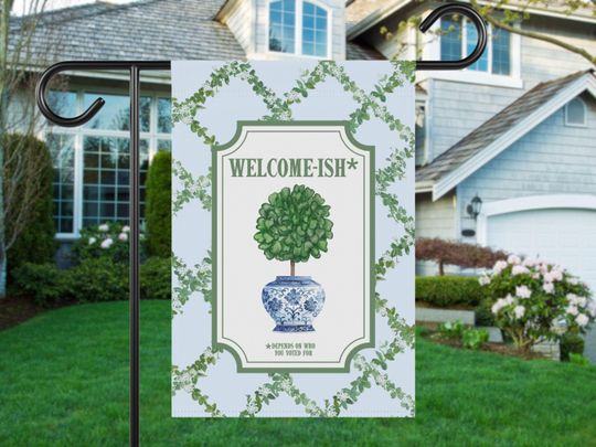 Discover Subtle Welcome-ish Funny Garden Flag, Anti Trump MAGA Republican Flag
