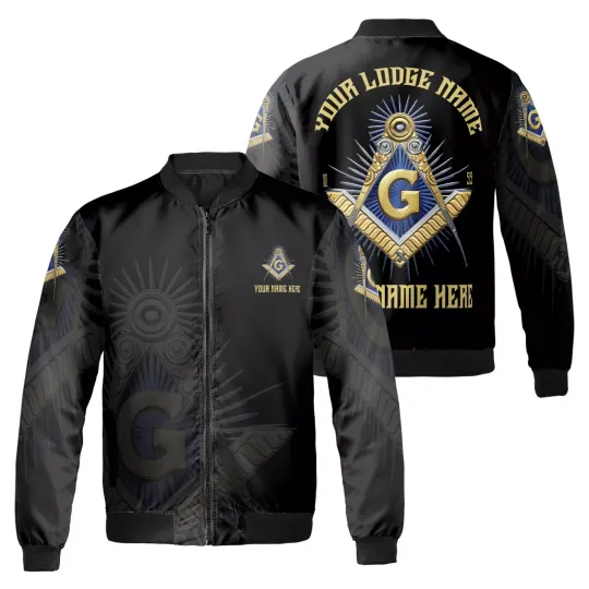Discover Personalized Freemasonry Master Mason Golden Bomber Jacket
