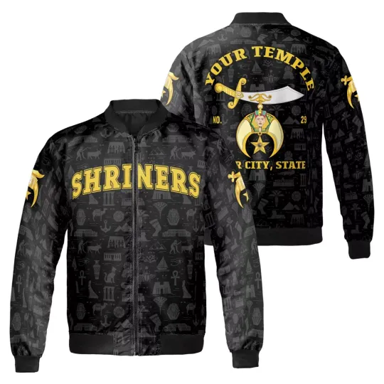 Discover Custom Name Temple Shriners Noble Ancient Freemason Unisex Bomber Jacket