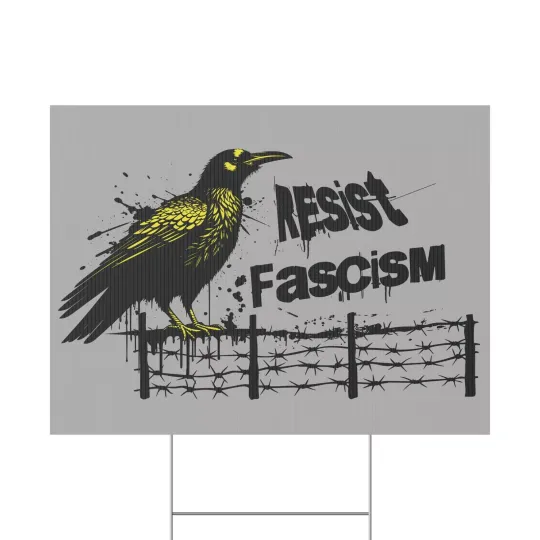 Discover Resist Fascism Yard Sign - Bold Protest Sign, Political, Anti Trump, Anti Musk