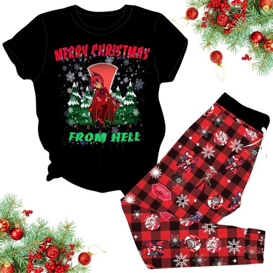 Discover Hazbin Hotel Alastor Christmas Pajamas