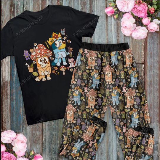 Discover Mushroom BlueyDad Pajamas Set