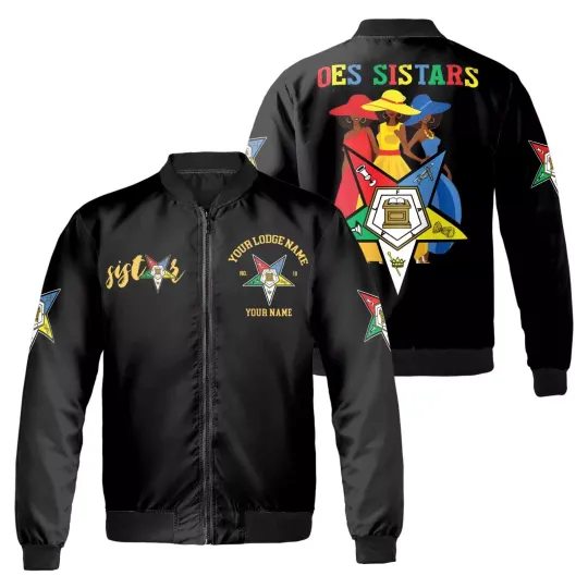 Discover Custom Name Chapter Name OES Order Of The Eastern Star Unisex Bomber Jacket