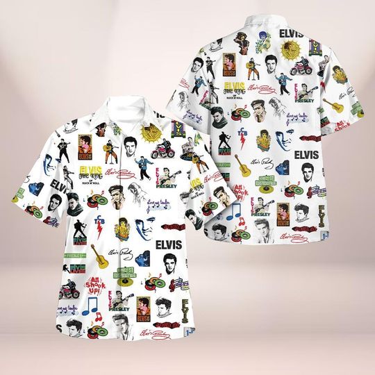 Discover Elvis Presley Button Shirt, King Elvis Button Up Shirt, King Of Rock And Roll