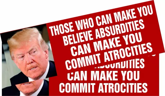 Discover ANTI TRUMP Car Magnet "COMMIT ABSURDITIES"