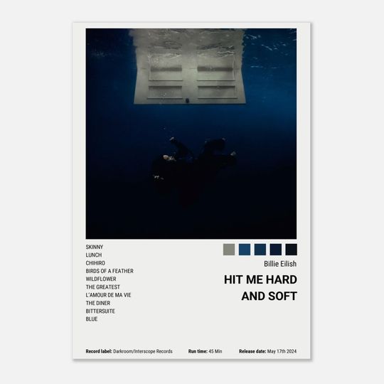 Discover Hit Me Hard And Soft Album Cover Poster, Minimal Poster