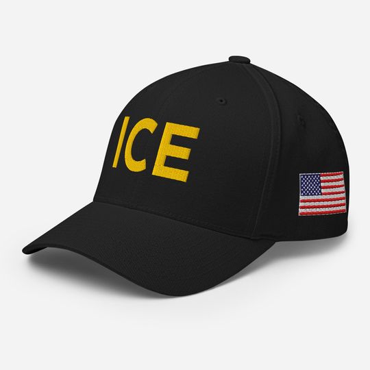 Discover ICE Hat with USA Flag Immigration and Customs Enforcement Embroidered ICE Cap